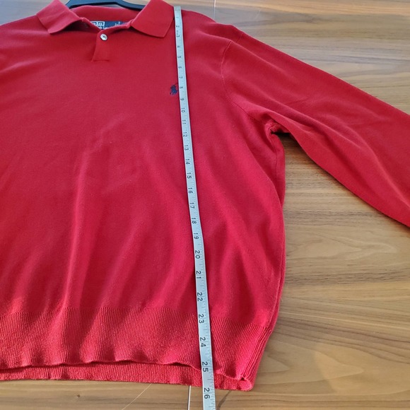 Polo Ralph Lauren Pima Cotton Collared Pullover Sweater Long Sleeve Sz XXL Red - Picture 5 of 7